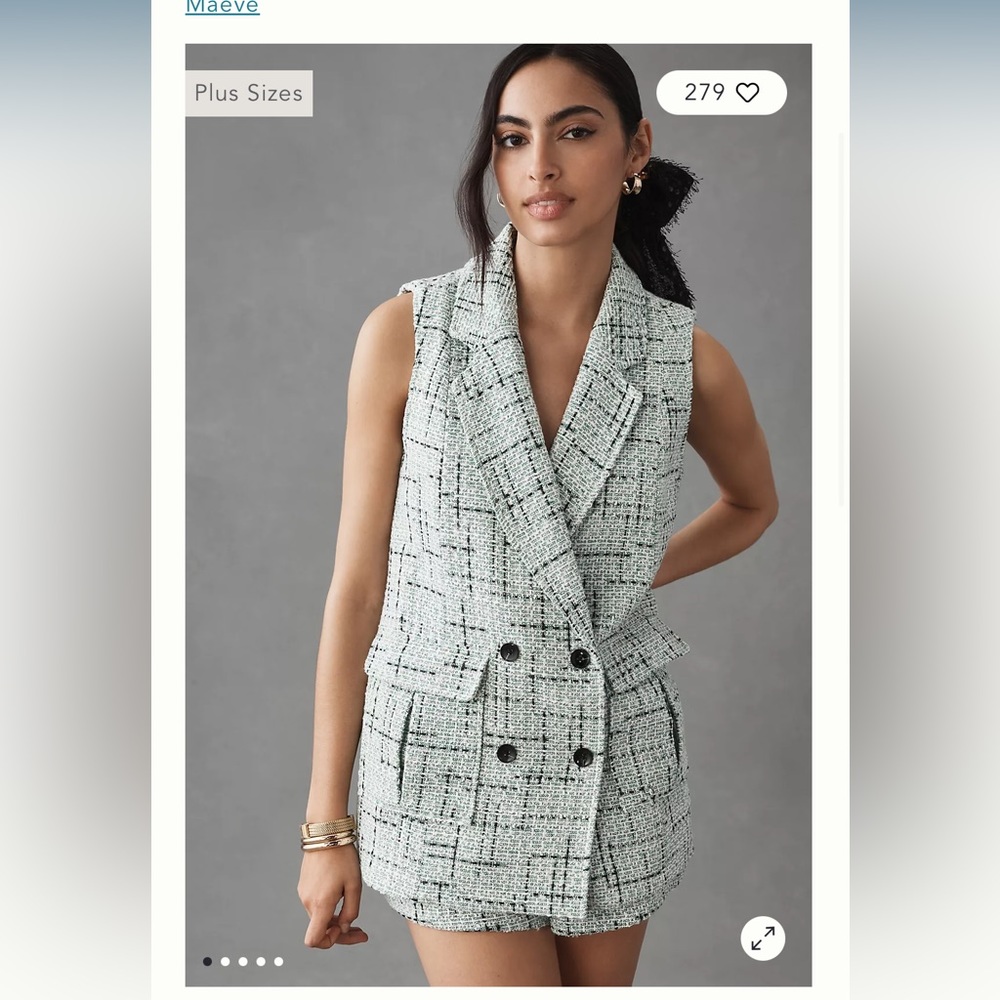 Maeve tweed vest